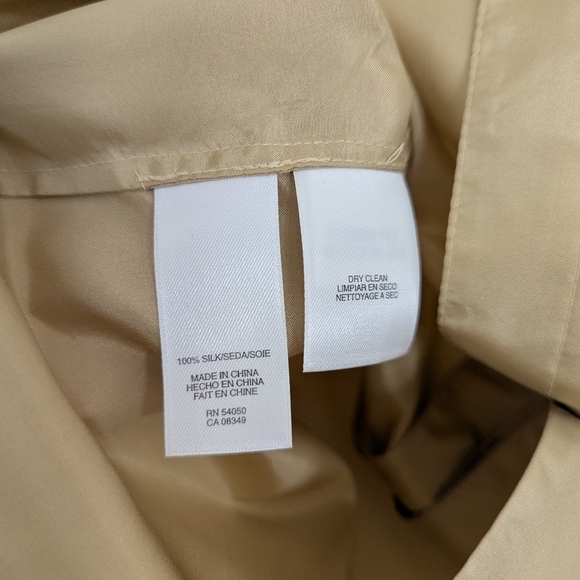 NWOT JNY 100% Silk Button Down Shirt Deep Champagne Color Size 14W - Picture 5 of 6